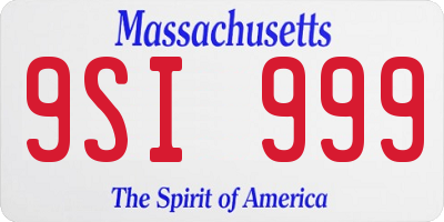 MA license plate 9SI999