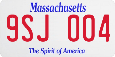 MA license plate 9SJ004