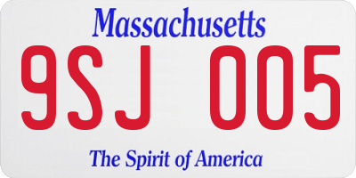 MA license plate 9SJ005