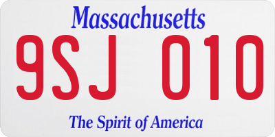 MA license plate 9SJ010