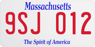 MA license plate 9SJ012
