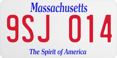 MA license plate 9SJ014
