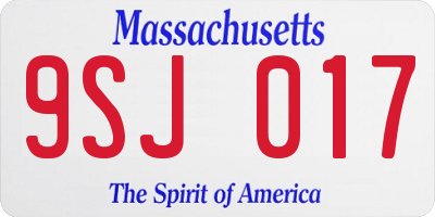 MA license plate 9SJ017