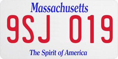 MA license plate 9SJ019