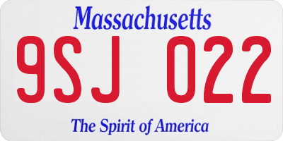 MA license plate 9SJ022