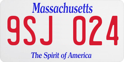 MA license plate 9SJ024