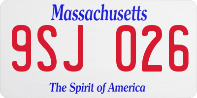 MA license plate 9SJ026
