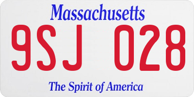 MA license plate 9SJ028