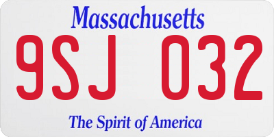 MA license plate 9SJ032