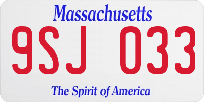 MA license plate 9SJ033