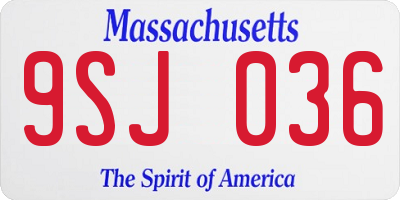 MA license plate 9SJ036