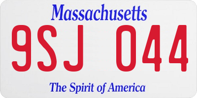 MA license plate 9SJ044