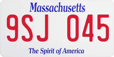 MA license plate 9SJ045