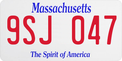MA license plate 9SJ047
