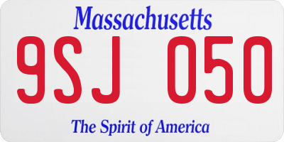 MA license plate 9SJ050