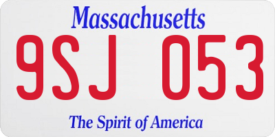 MA license plate 9SJ053