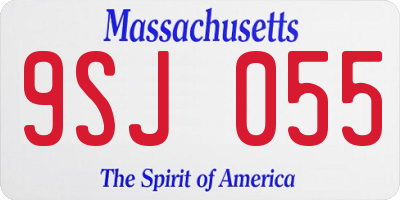 MA license plate 9SJ055