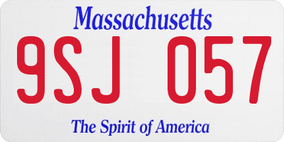 MA license plate 9SJ057