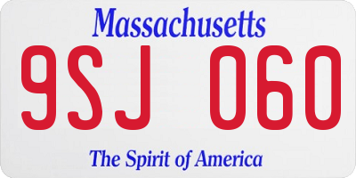 MA license plate 9SJ060
