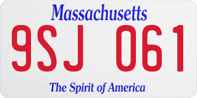 MA license plate 9SJ061