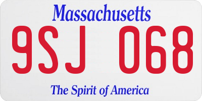 MA license plate 9SJ068
