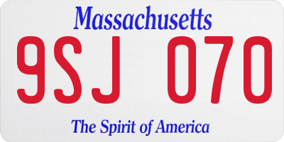 MA license plate 9SJ070