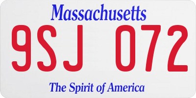 MA license plate 9SJ072