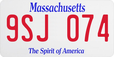 MA license plate 9SJ074