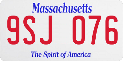 MA license plate 9SJ076