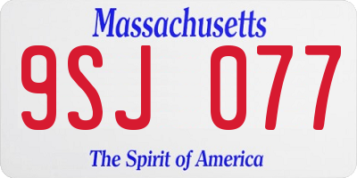 MA license plate 9SJ077
