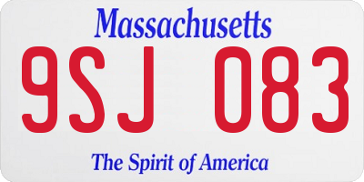 MA license plate 9SJ083