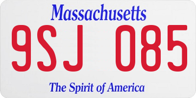 MA license plate 9SJ085