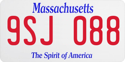MA license plate 9SJ088