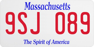 MA license plate 9SJ089
