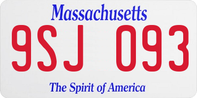 MA license plate 9SJ093