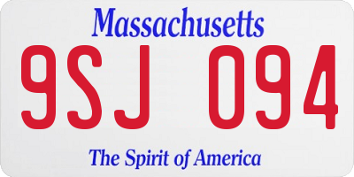 MA license plate 9SJ094
