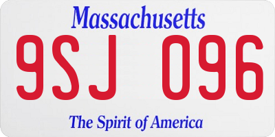 MA license plate 9SJ096