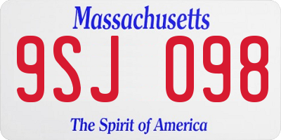 MA license plate 9SJ098
