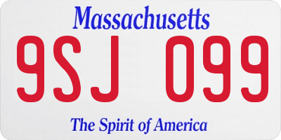 MA license plate 9SJ099