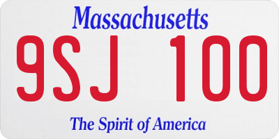 MA license plate 9SJ100