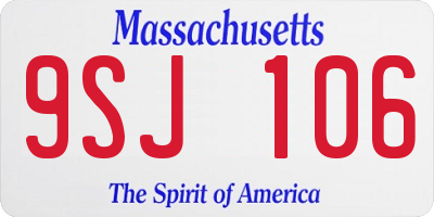 MA license plate 9SJ106