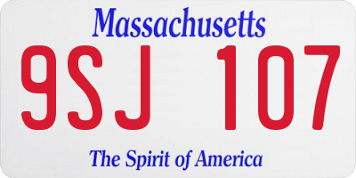 MA license plate 9SJ107