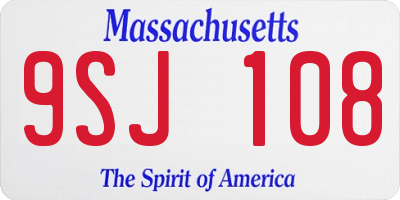 MA license plate 9SJ108