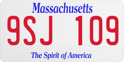 MA license plate 9SJ109