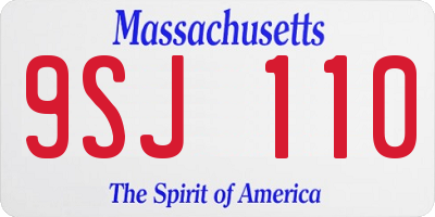 MA license plate 9SJ110