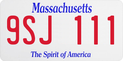 MA license plate 9SJ111