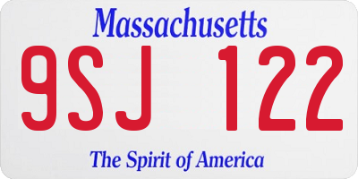 MA license plate 9SJ122