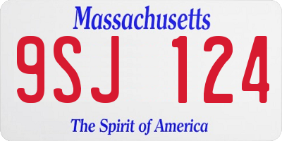 MA license plate 9SJ124