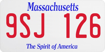 MA license plate 9SJ126
