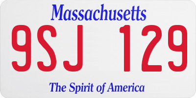MA license plate 9SJ129